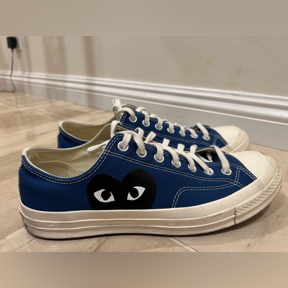 COMME DES GARÇON blue CDG converse!!! MEN’s!! SIZE 10. Worn a few times - Picture 4 of 7